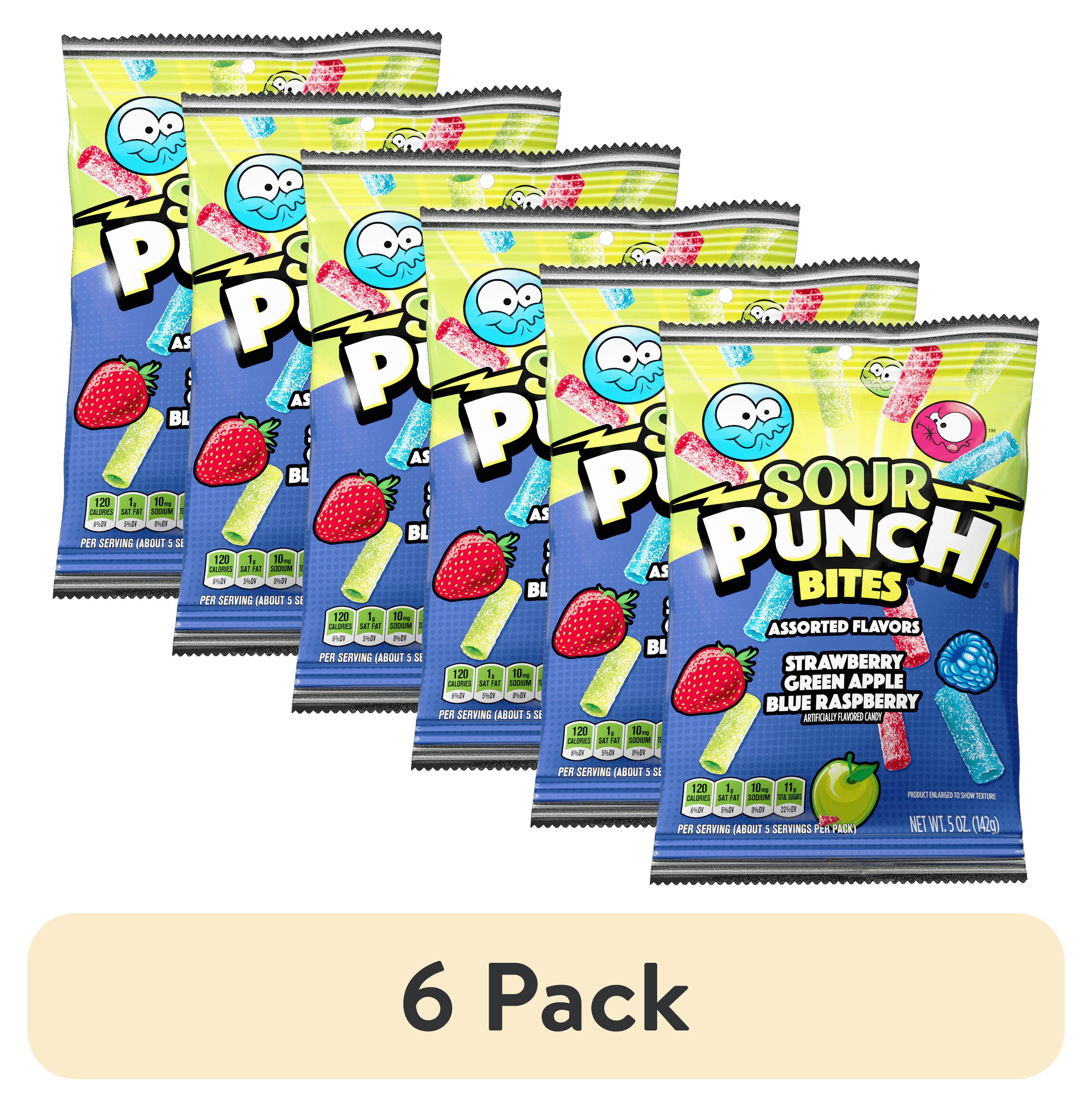 (6 pack) Sour Punch Bites Assorted Flavors Candy, 5oz Bag