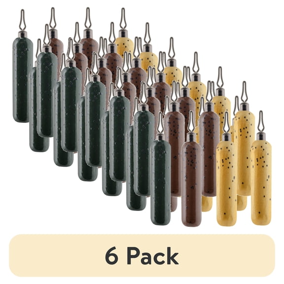(6 pack) South Bend Drop Shot Weights Cylinder, 1/4 oz, Durable Fishing Weights