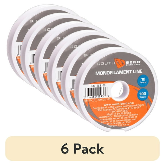 (6 pack) South Bend Monofilament Line - 12 lb. - 100 yd.