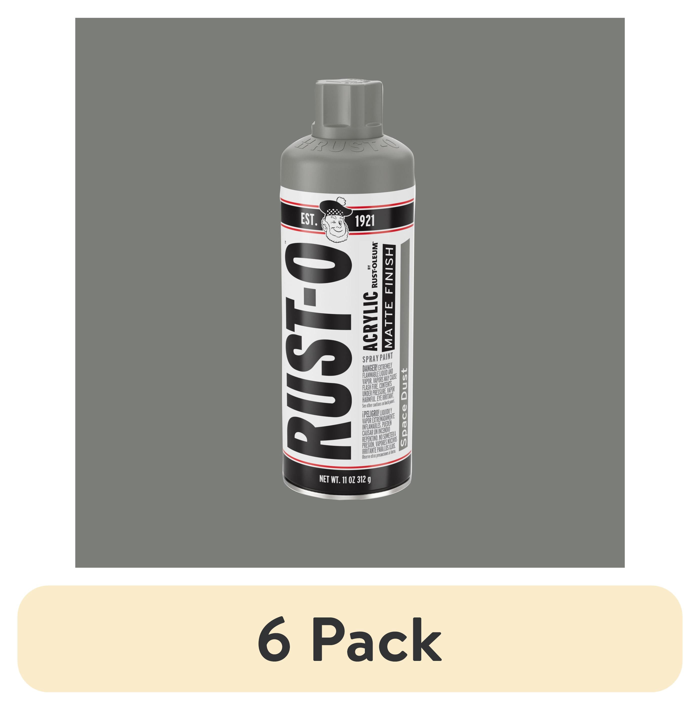 (6 pack) Space Dust, Rust-Oleum Rust-O Acrylic Matte Spray Paint-392223, 11 oz