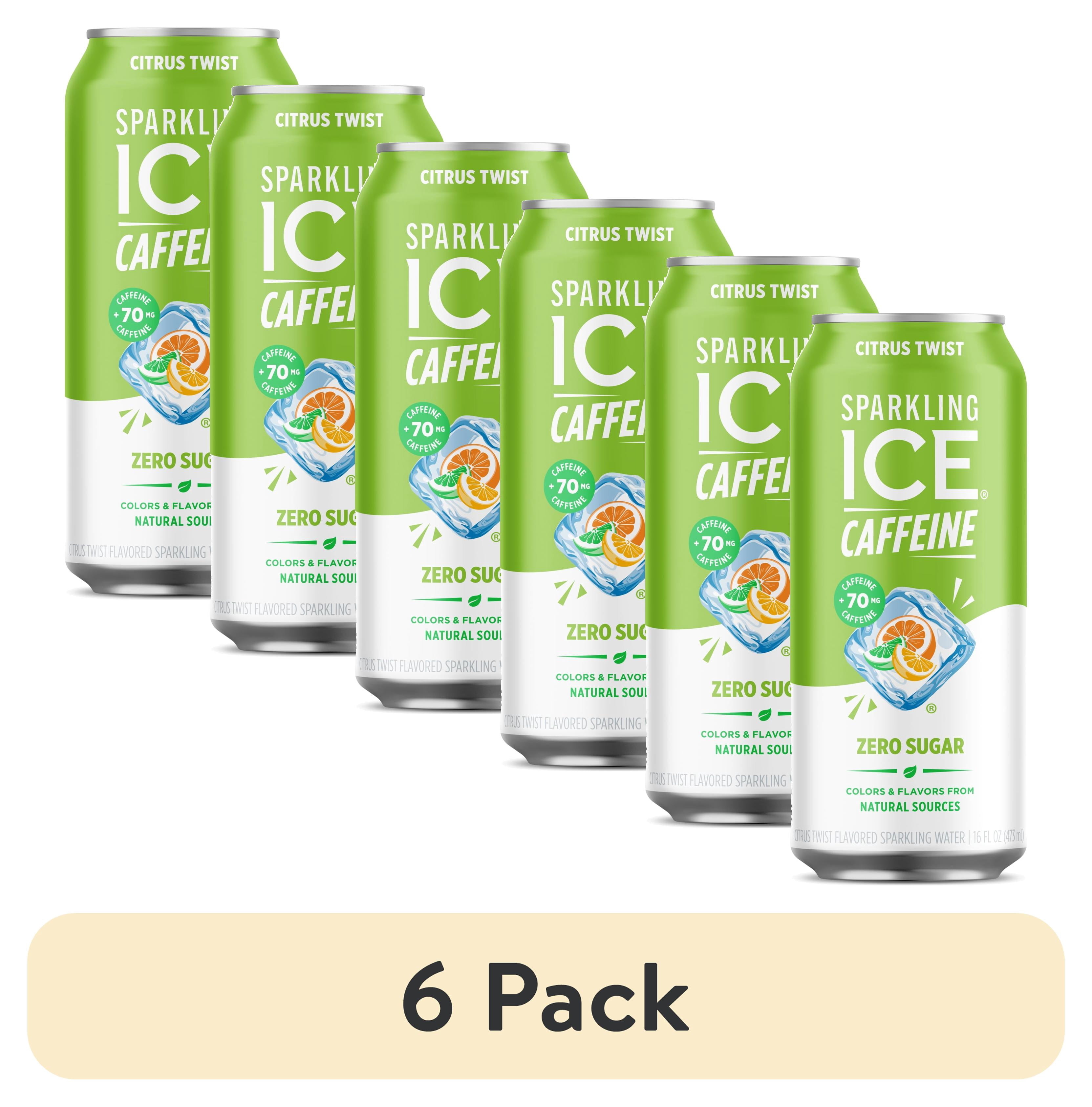 (6 pack) Sparkling Ice® +Caffeine Naturally Flavored Sparkling Water, Citrus Twist 16 fl oz