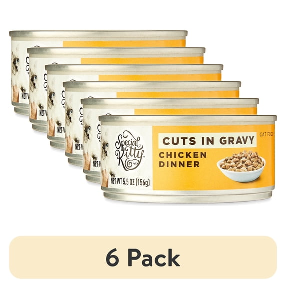 (6 pack) Special Kitty Chicken Cuts in Gravy Wet Cat Food, 5.5 oz Can