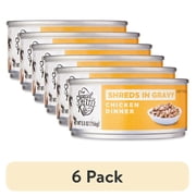 (6 pack) Special Kitty Chicken Dinner Shreds in Gravy Wet Cat Food, 5.5 oz Can