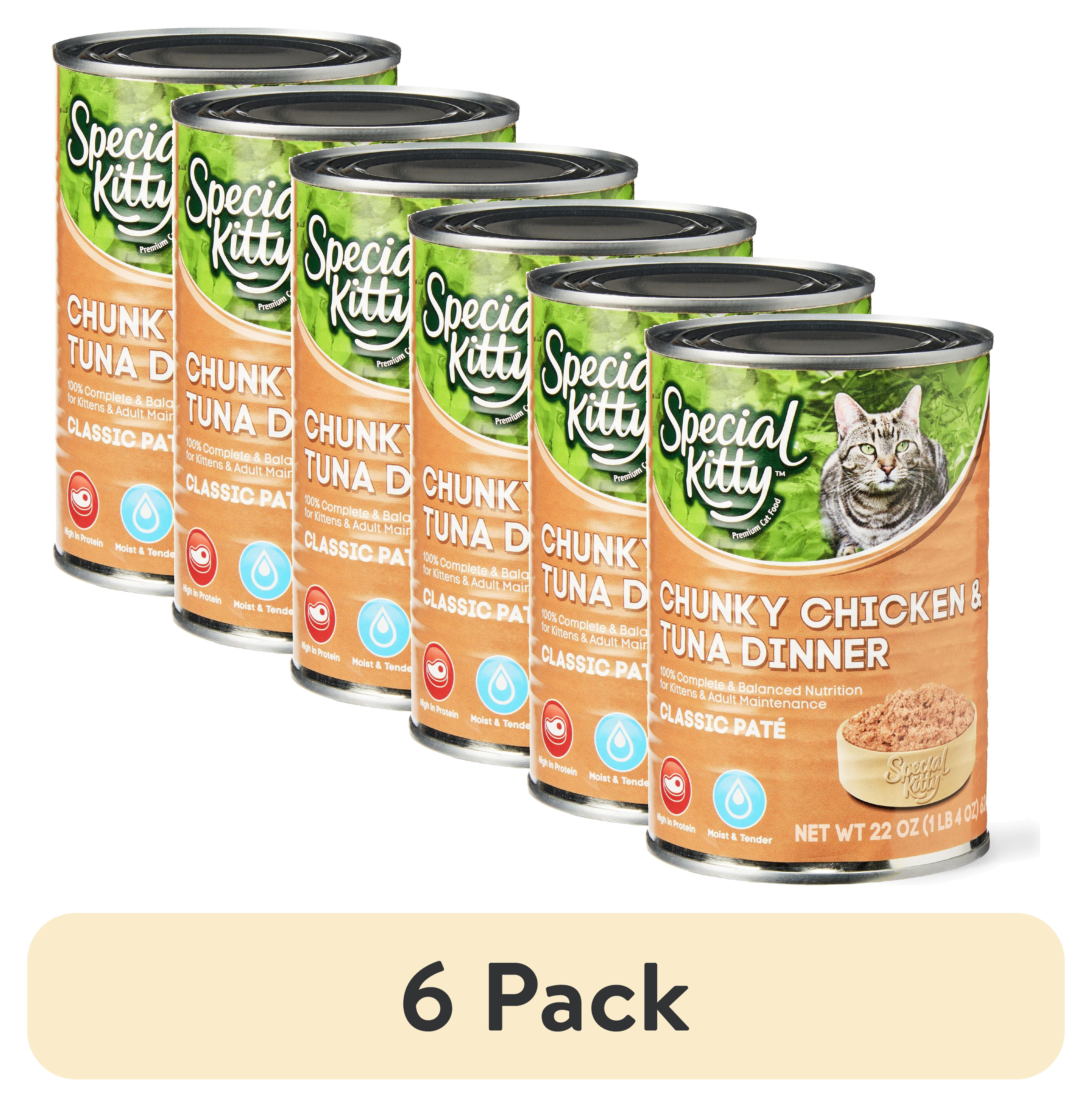 (6 pack) Special Kitty Chunky Chicken & Tuna Dinner, Classic Pate, 22 oz