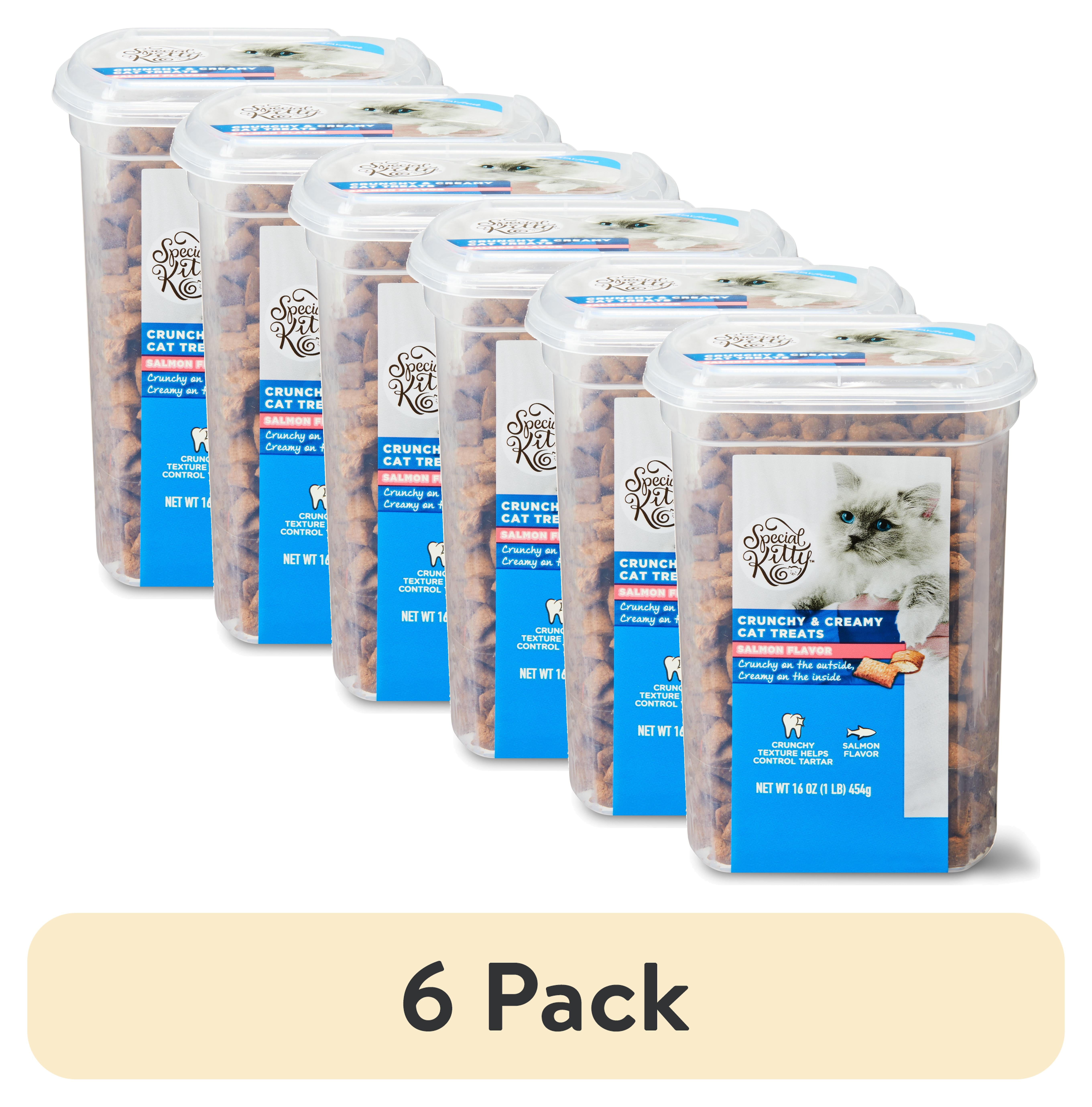 (6 pack) Special Kitty Crunchy & Creamy Cat Treats, Salmon Flavor, 16 oz