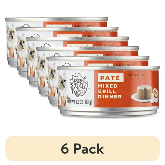 (6 pack) Special Kitty Mixed Grill Dinner Pate Wet Cat Food, 5.5 oz Can