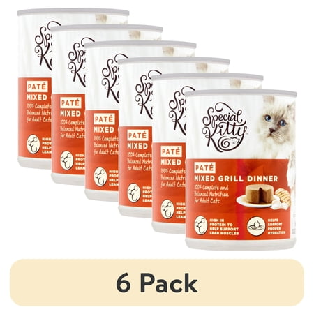 (6 pack) Special Kitty Mixed Grill Dinner Pate Wet Cat Food, 13 oz Can