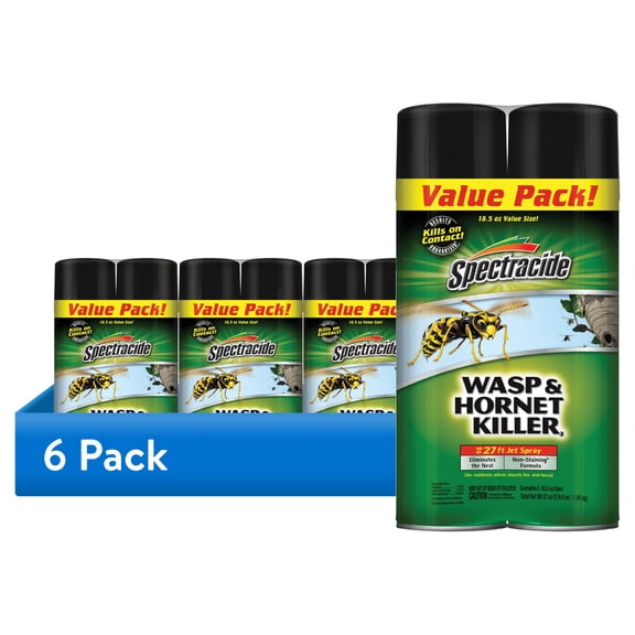 (6 pack) Spectracide Wasp & Hornet Killer Aerosol Spray, Twin Value Pack, 18.5 Ounce