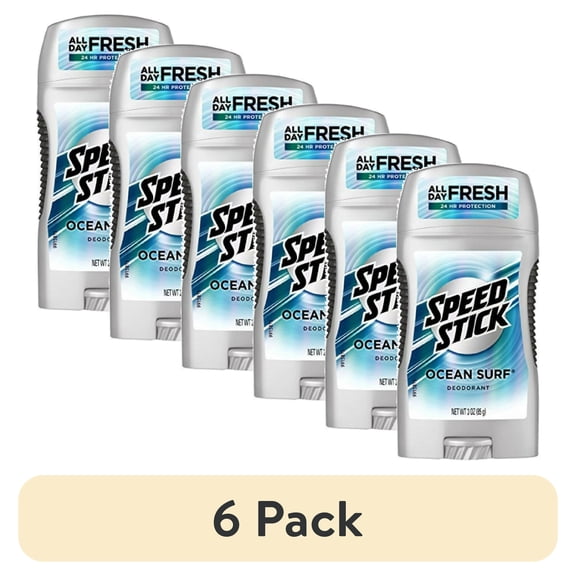 (6 pack) Speed Stick Clear Solid Deodorant, 24 HR, Ocean Surf, 3 OZ
