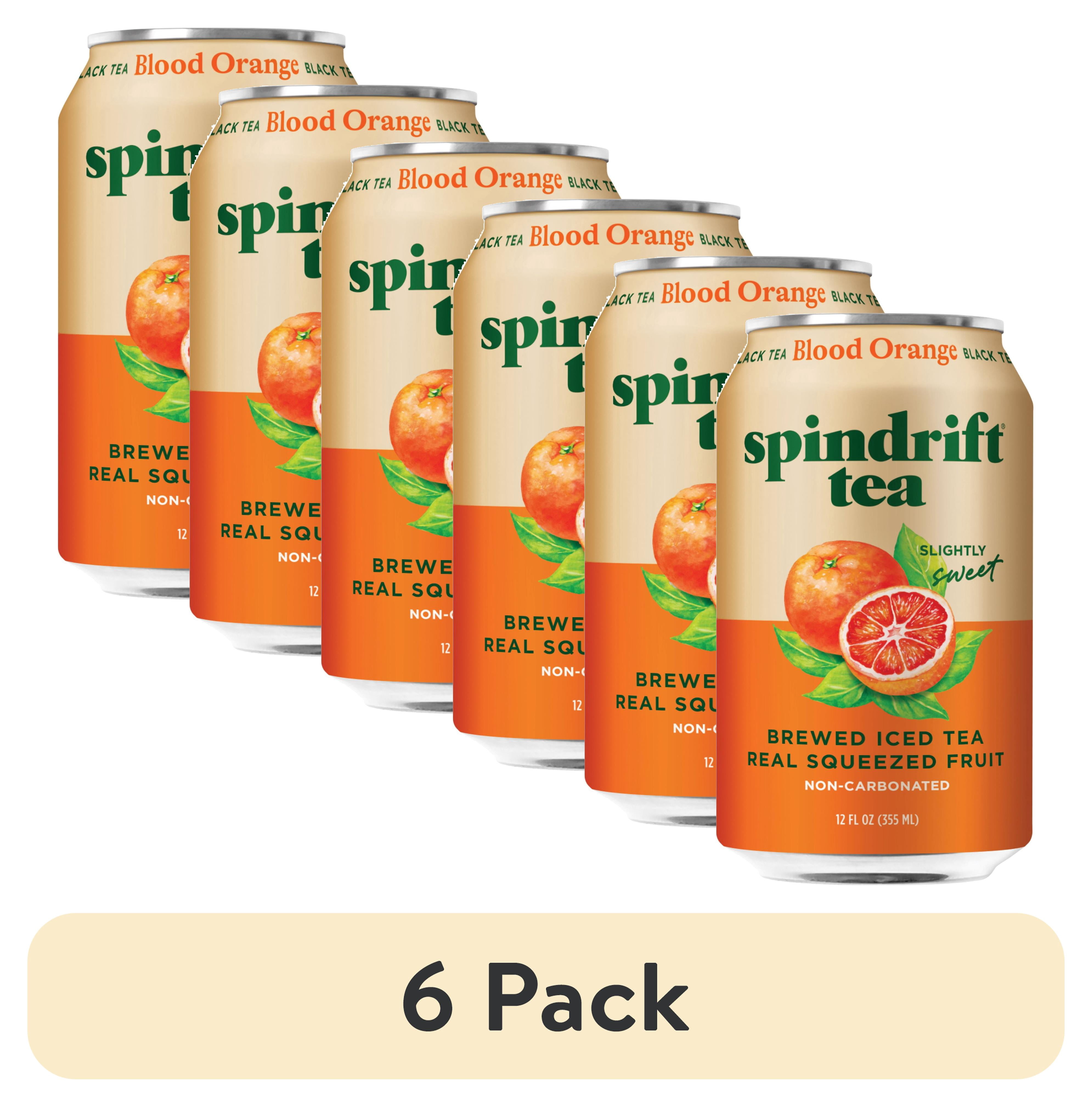 (6 pack) Spindrift Blood Orange Black Tea With Caffeine, 12 fl oz Singles
