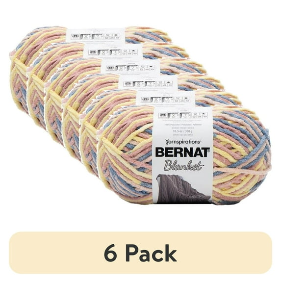 (6 pack) Spinrite 161110-10899 Bernat Blanket Big Ball Yarn, Pink Lagoon