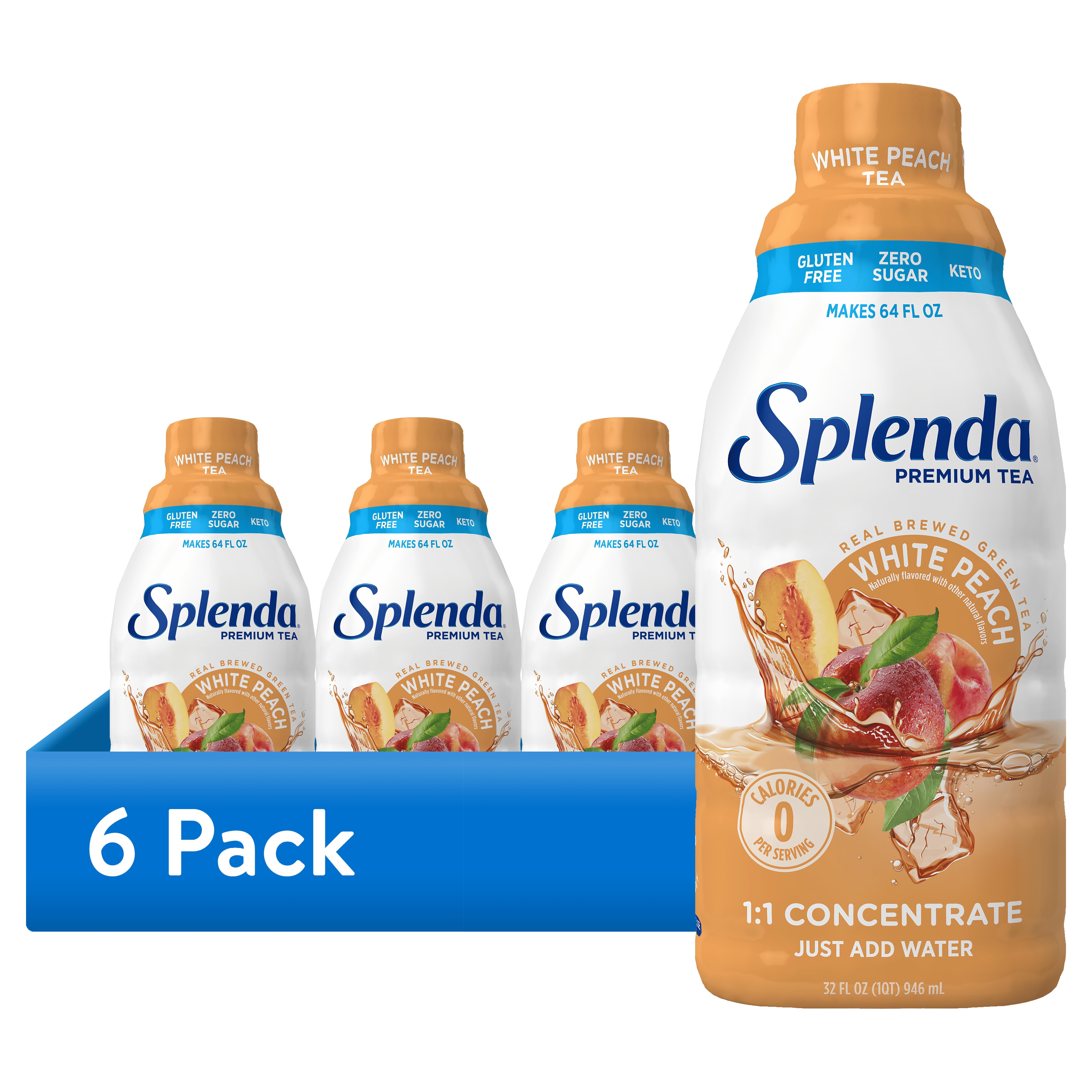 (6 pack) Splenda White Peach Tea Concentrate - 32oz