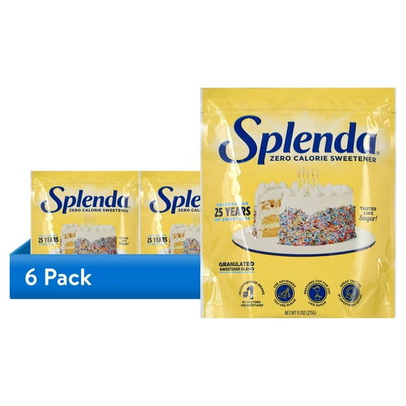 (6 pack) Splenda Zero Calorie Sweetener, Granulated Sugar Substitute, 9.7 oz Plastic Bag