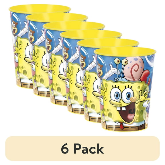 (6 pack) 1 Spongebob Square Pants Plastic Cup