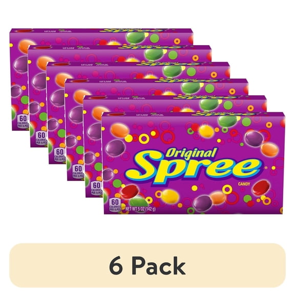 (6 pack) Spree Candy Theater Box, original, 5 Ounce