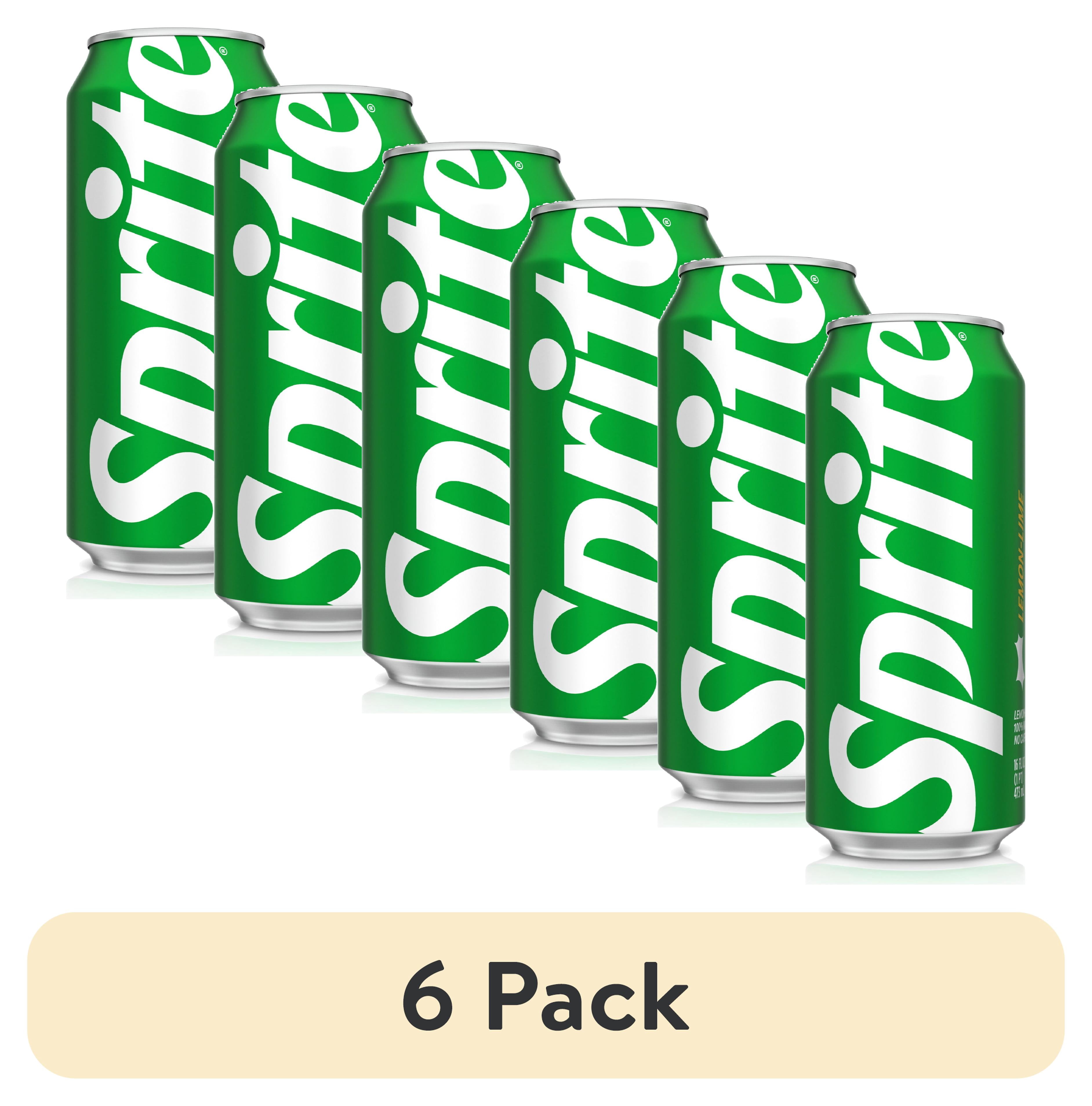 (6 pack) Sprite Lemon-Lime Caffeine Free Soda Pop Can, 16 fl oz