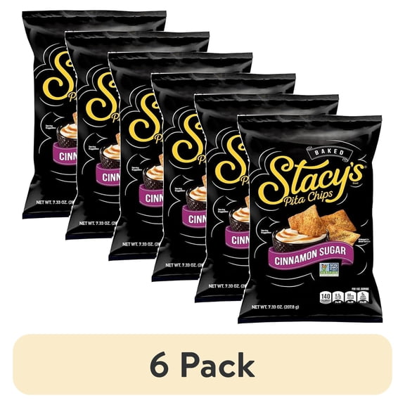 (6 pack) Stacy's Cinnamon Sugar Flavored Pita Chips, 7.33 Ounce