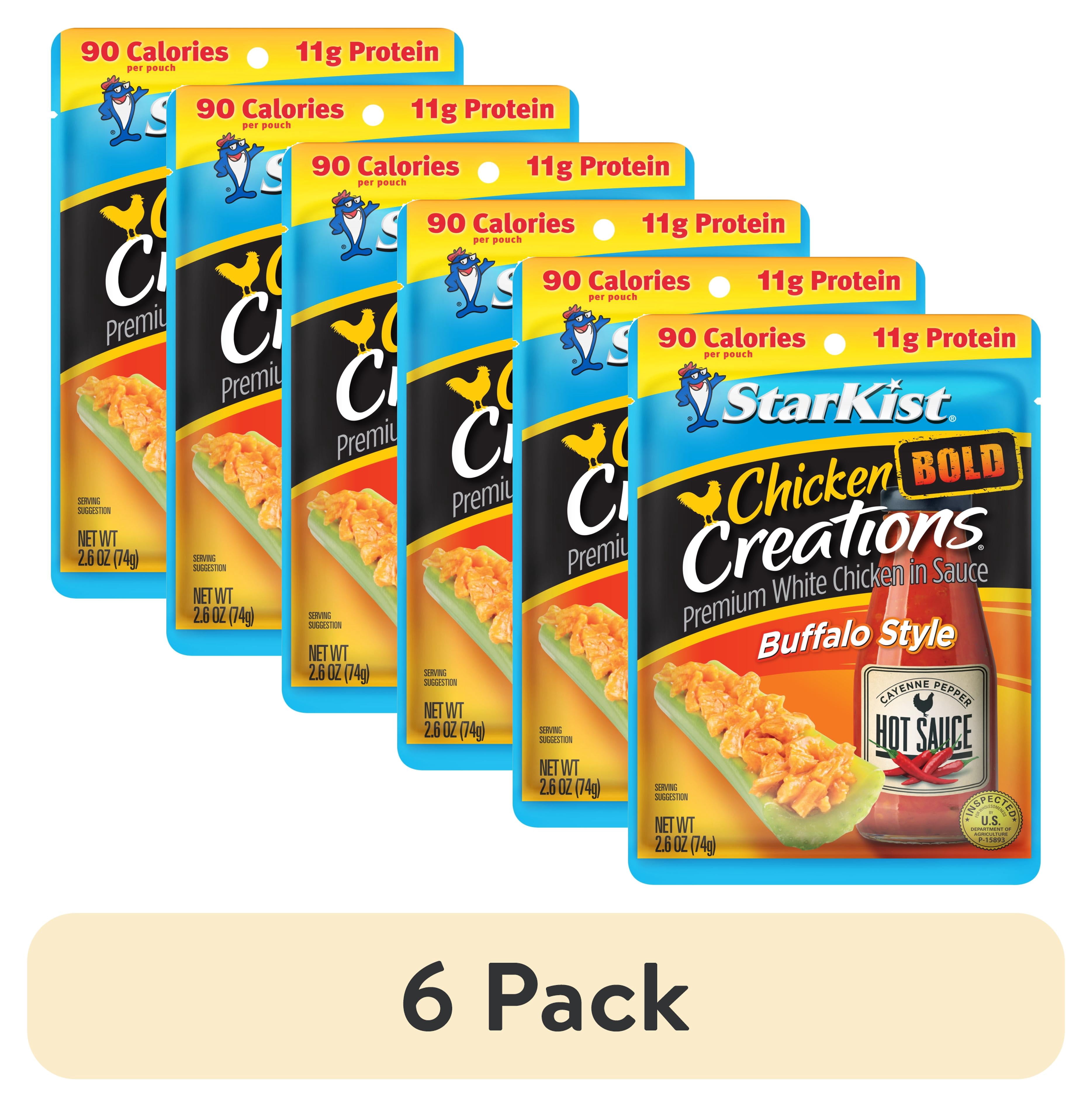 (6 pack) StarKist Chicken Creations BOLD Buffalo Style Chicken, Gluten Free, 11g Protein, 2.6 oz Pouch