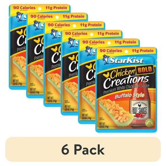 (6 pack) StarKist Chicken Creations BOLD Buffalo Style Chicken, 2.6 oz. Pouch