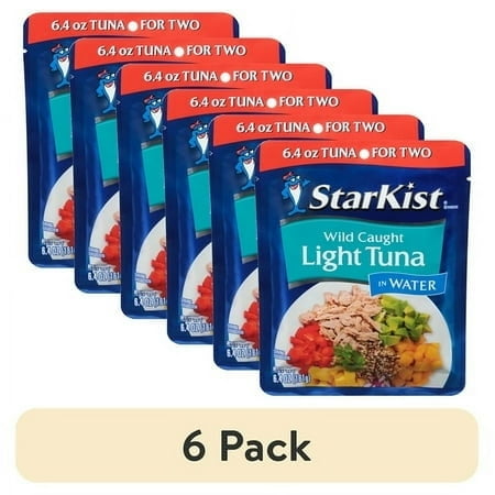 (6 pack) StarKist Chunk Light Tuna in Water, 13g Protein, 6.4 oz Pouch