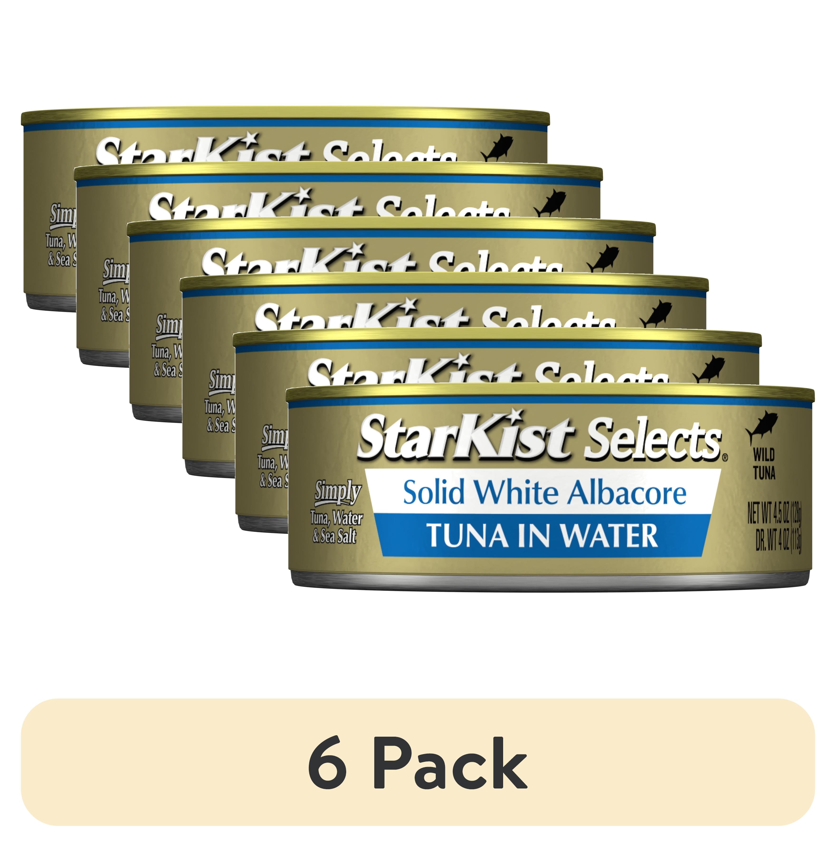 (6 pack) StarKist Selects Solid White Albacore Tuna in Water, Wild Caught, 4.5 oz Can