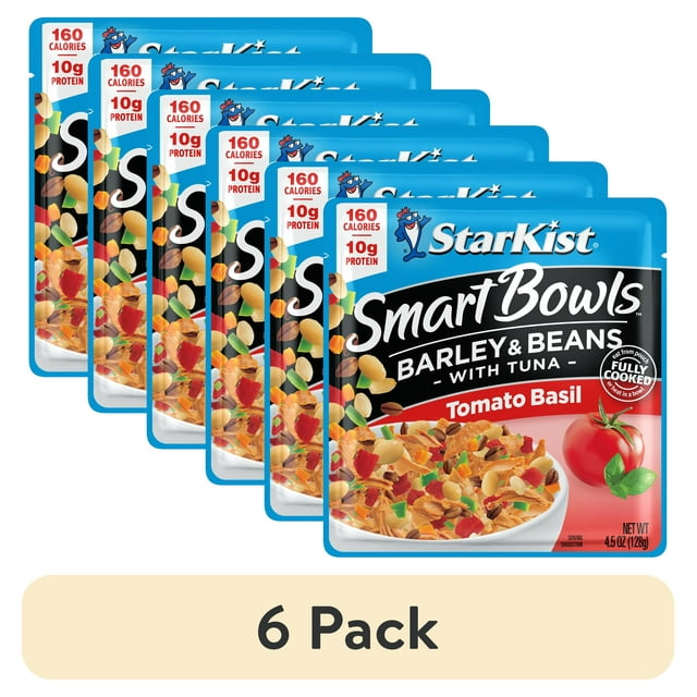 (6 pack) StarKist Smart Bowls Tomato Basil with Tuna, Barley and Beans, 4.5 oz Pouch