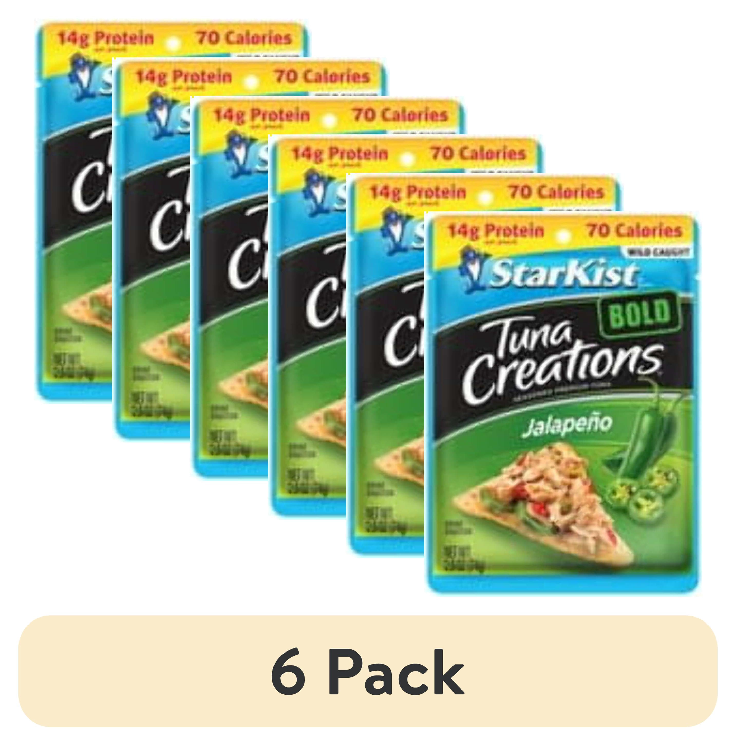(6 pack) StarKist Tuna Creations BOLD Jalapeno, Wild Caught, 14g Protein, 2.6 oz Pouch