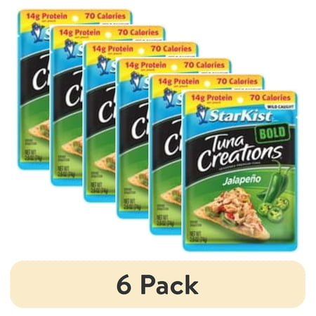 (6 pack) StarKist Tuna Creations BOLD Jalapeno, Wild Caught, 14g Protein, 2.6 oz Pouch