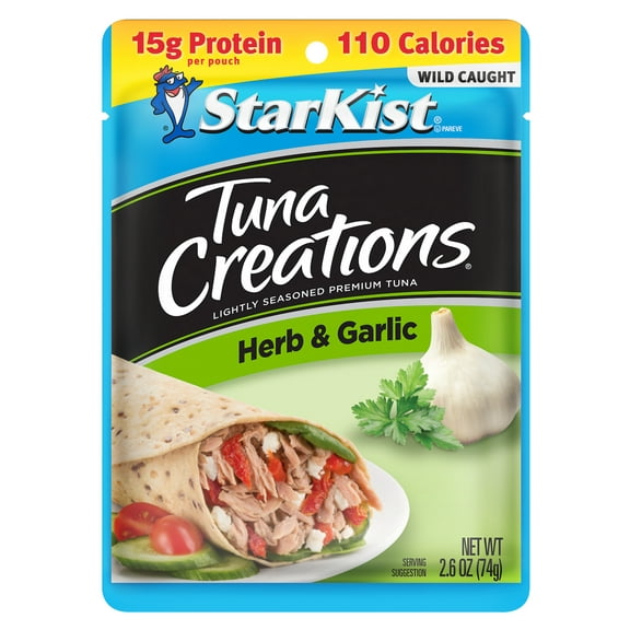 (6 pack) StarKist Tuna Creations, Herb and Garlic, 2.6 oz Pouch