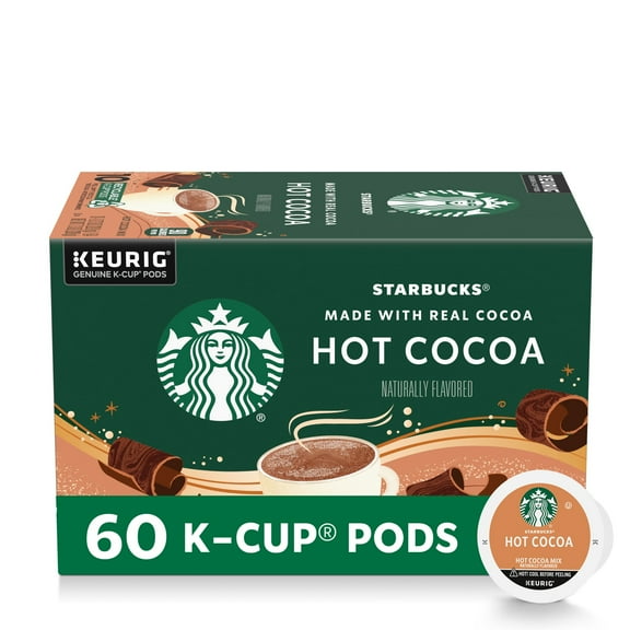 (6 pack) Starbucks Hot Cocoa, Made with Real Cocoa, K-Cup Coffee Pods, 10 Count