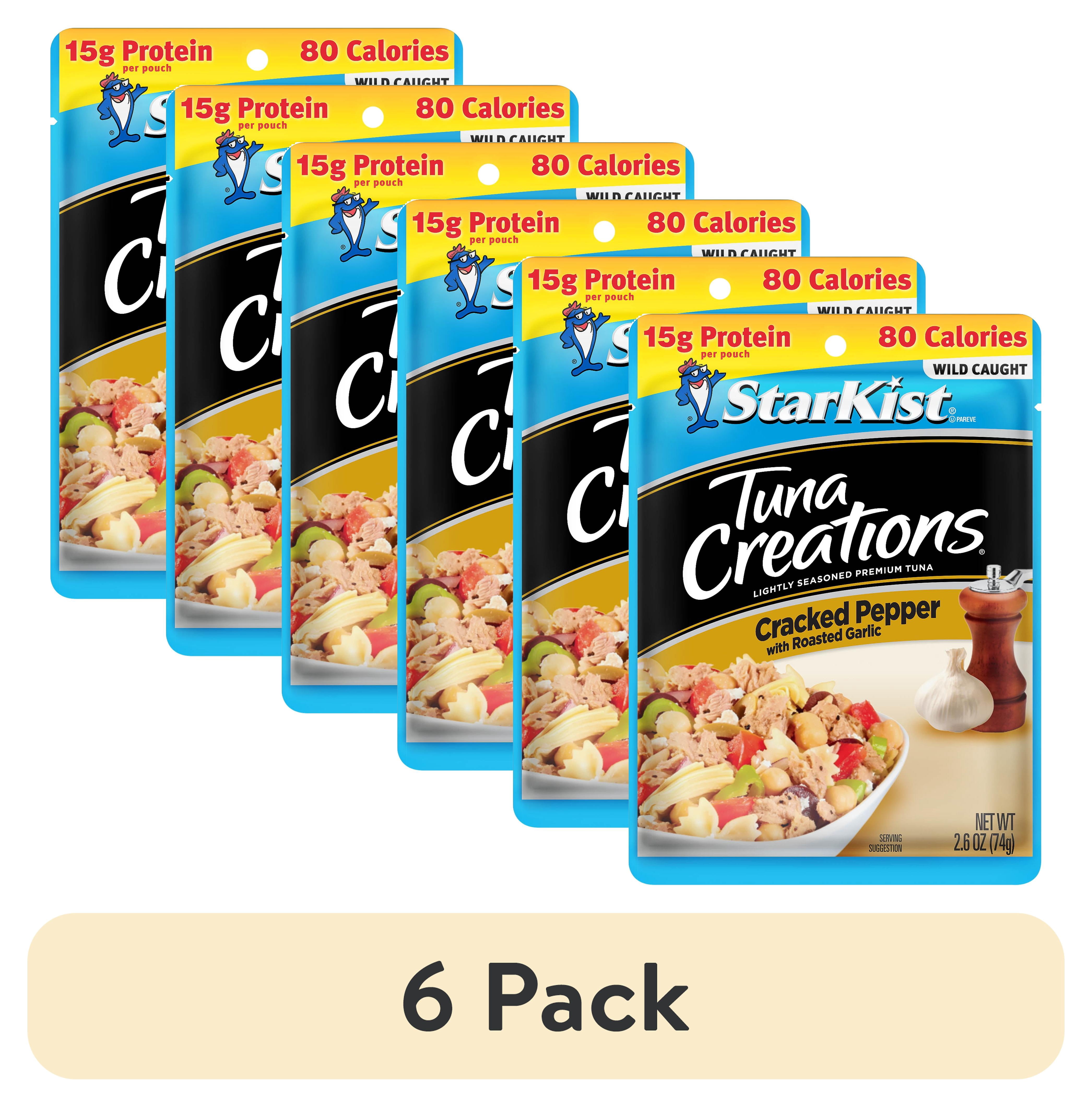 (6 pack) Starkist Tuna Creations Cracked Pepper with Roasted Garlic, 2.6 oz Pouch