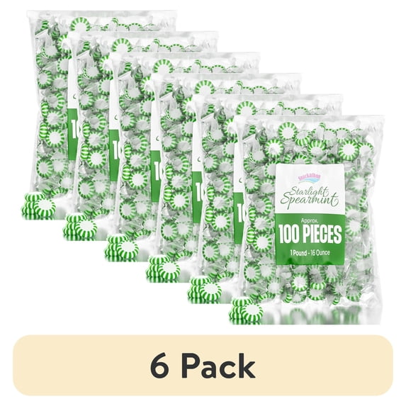 (6 pack) Starlight Starlight Spearmint Candy, Individually Wrapped, 1 lb Bag