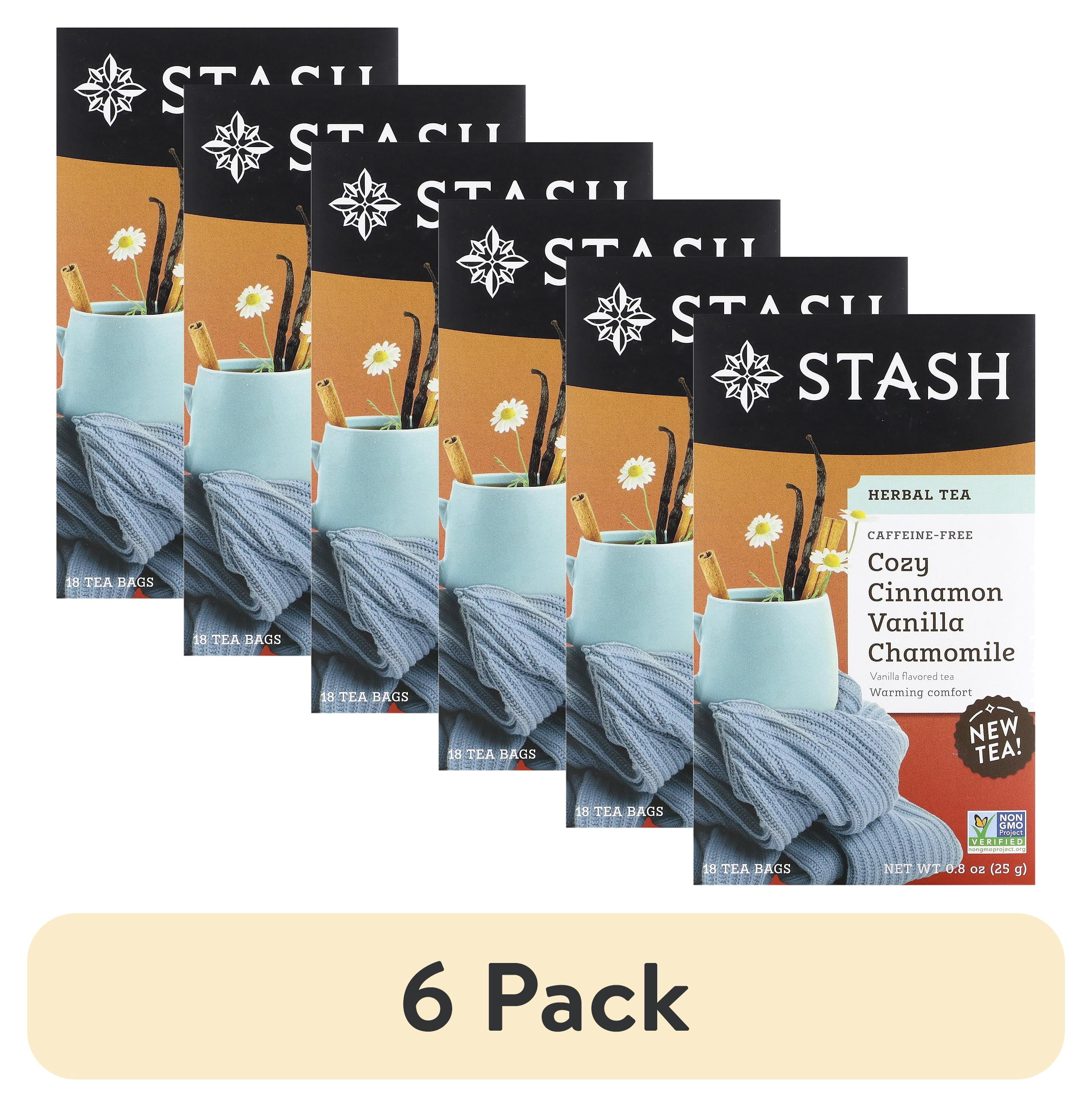 (6 pack) Stash Caffeine-Free Cozy Cinnamon Vanilla Chamomile Herbal Tea 18 Tea Bags