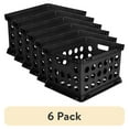thumbnail interactive-video image 1 of (6 pack) Sterilite File Crate, Versatile Plastic Bin with Handles, Letter or Legal File Storage, Black, Standard Size, 1 of 14