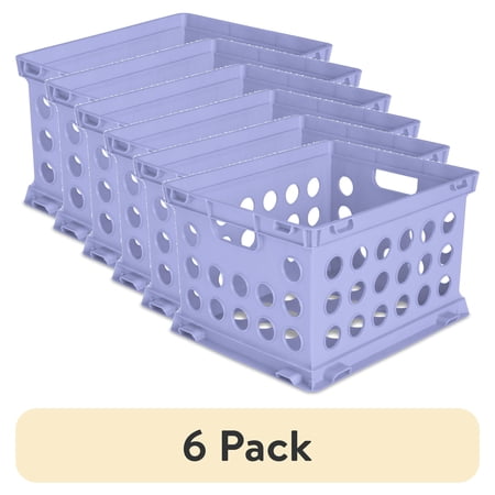 (6 pack) Sterilite File Crate Plastic, Spring Peri