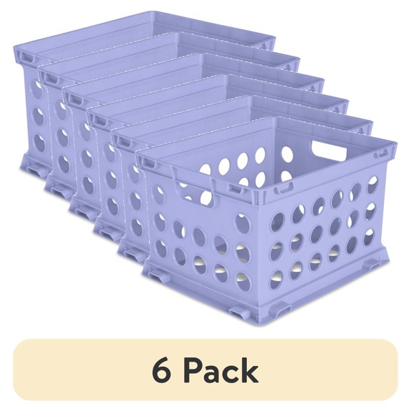 (6 pack) Sterilite File Crate Plastic, Spring Peri