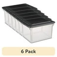 thumbnail image 1 of (6 pack) Sterilite File Box, Clear Plastic Bin with Black Lid, Letter or Legal-Sized File Storage, 1 of 8