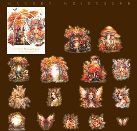 6-pack - Sticker Garden Messenger Series Fairy Flower Fairy Landscape Journal Material