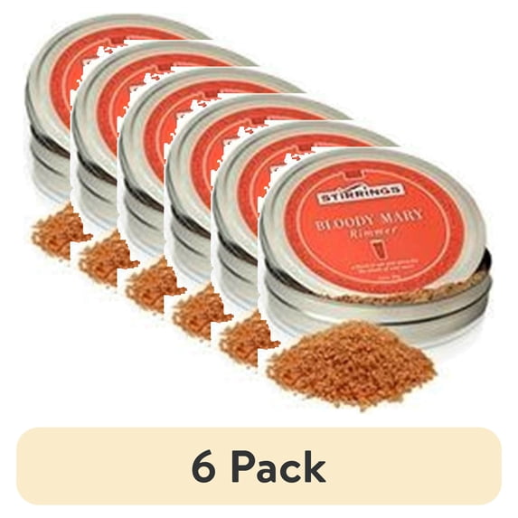 (6 pack) Stirrings Bloody Mary Rim Salt in 3.5 oz Tin, Tomato Flavor