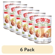 (6 pack) Stokes Green Chile Sauce with Pork, Mild, 15 oz Can