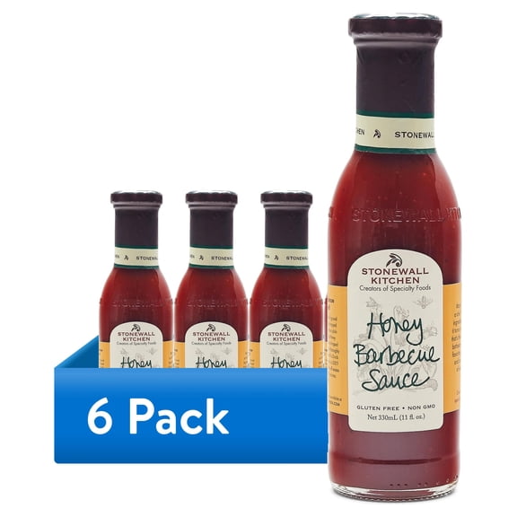 (6 pack) Stonewall Kitchen, Honey Barbecue Sauce, 11 oz. Bottle