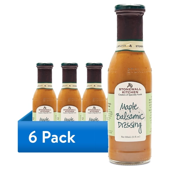 (6 pack) Stonewall Kitchen, Maple Balsamic Dressing,11 oz. Jar