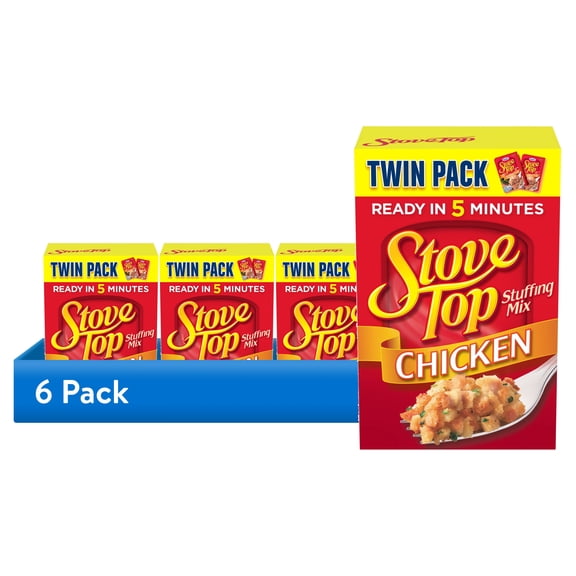 (6 pack) Stove Top Stuffing Mix for Chicken Twin Pack, 12 oz Box