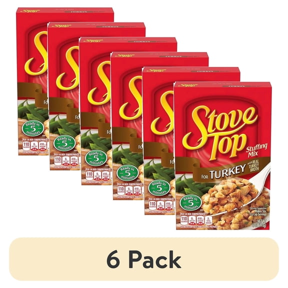(6 pack) Stove Top Stuffing Mix for Turkey, 6 oz Box ( Pack of 2 )