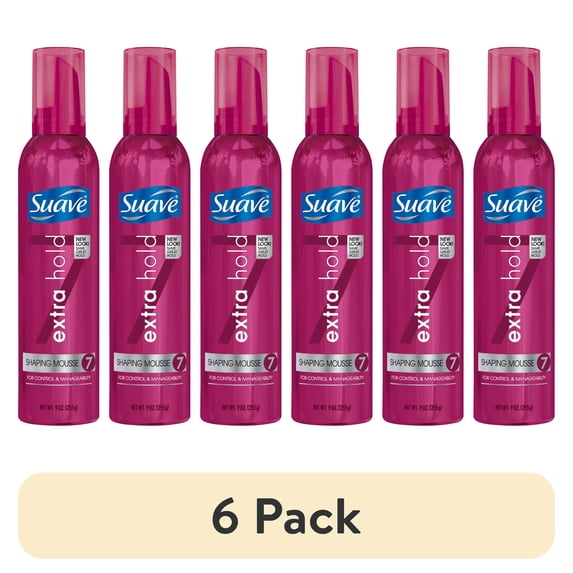 (6 pack) Suave Extra Hold Hair Mousse For Body, Volume & Lift For All Hair Types, 9 OZ