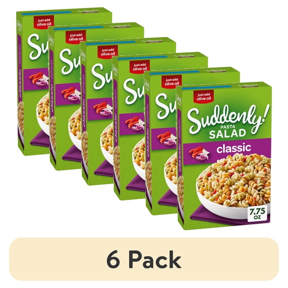 (6 pack) Suddenly Salad Classic Pasta Salad Mix with Red Peppers & Seasoning, 7.75 oz Box