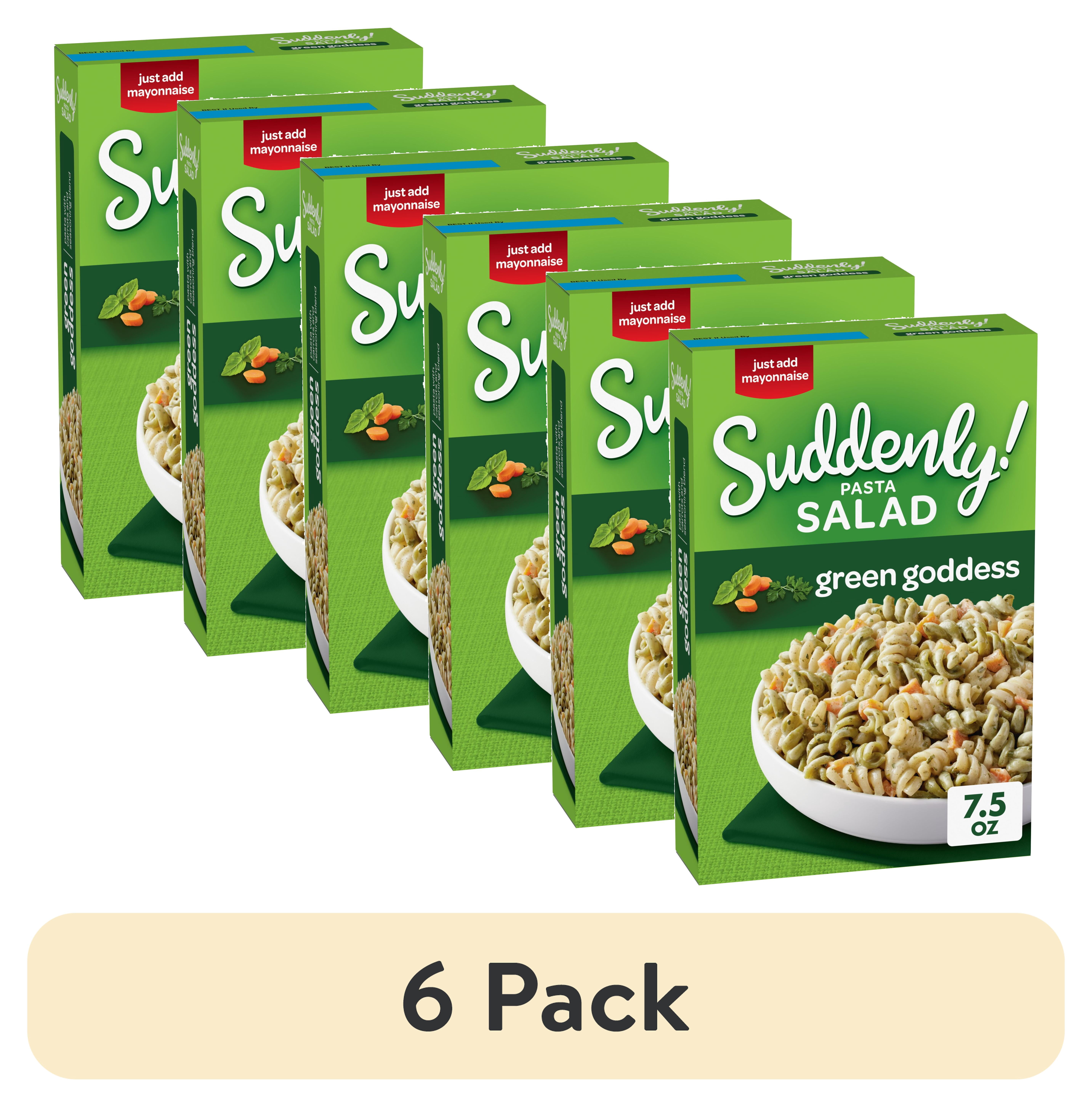(6 pack) Suddenly Salad Green Goddess Pasta Salad Mix, 7.5oz Box