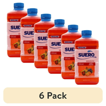 (6 pack) Suero Repone Fruit Flavored Electrolyte Drink, 1 Liter