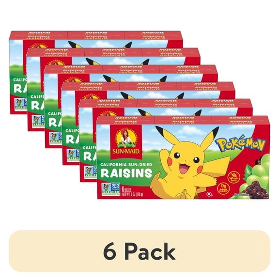 (6 pack) Sun-Maid California Sun-Dried Raisins 6-Pack/1oz Cartons