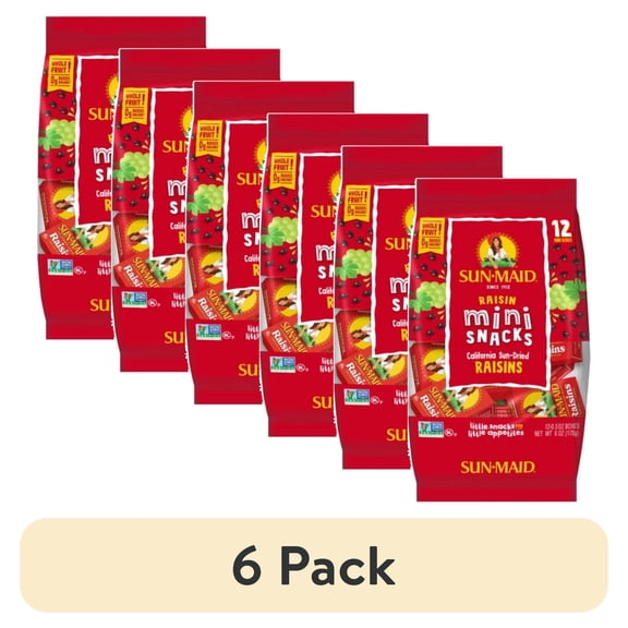 (6 pack) Sun-Maid Raisins Mini Snacks 12 ct / 0.5 oz